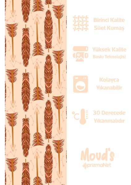 Kahverengi Bohem Desenli Yuvarlak Süet Dertsiz Masa Örtüsü fiyatları