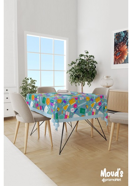 Matematik Kimya Müzik Desenli Süet Dertsiz Masa Örtüsü