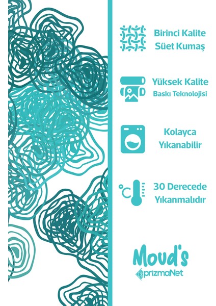 Semilo Desenli Yuvarlak Süet Dertsiz Masa Örtüsü