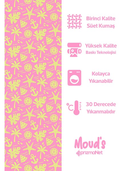 Pembe Sarı Palmiyeler Desenli Süet Dertsiz Masa Örtüsü fiyatları