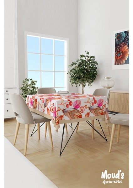 Elmas Bohem Desenli Süet Dertsiz Masa Örtüsü