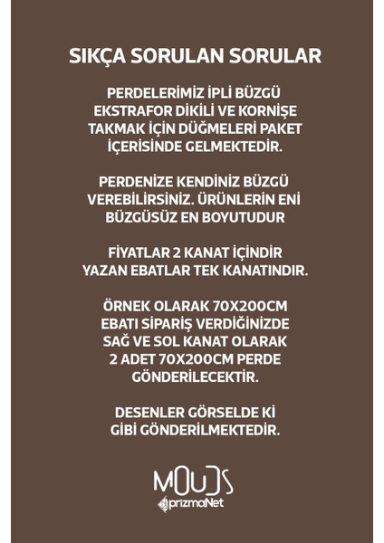 Kahverengi Benekler Desenli Süet Oturma Odası Salon Fon Perde Ekstrafor Büzgü 2 Kanat PRD-1115 fırsatları