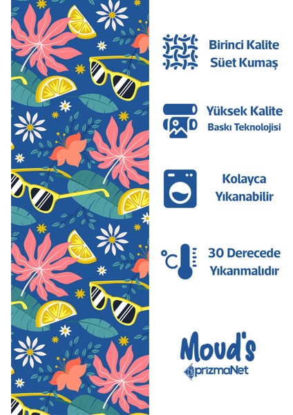 Lacivert Güneş Gözlüğü Desenli Yuvarlak Süet Dertsiz Masa Örtüsü fiyatları