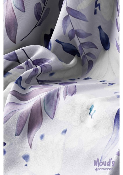 Lacivert Lila Çiçek Desenli Süet Dertsiz Masa Örtüsü modelleri