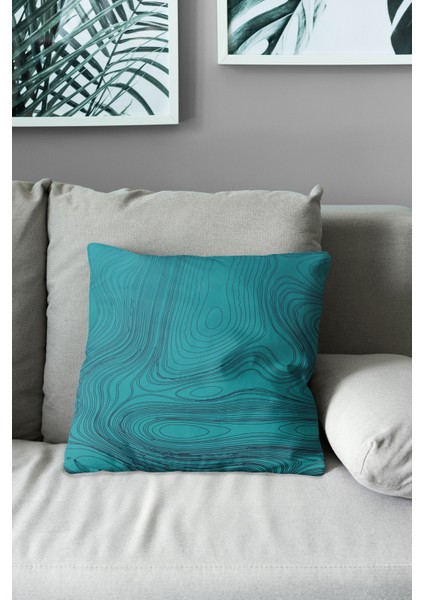 Çift Tarafı Baskılı Dalga Stili Desenli 4'lü Kombin Süet Kırlent Kılıfı modelleri