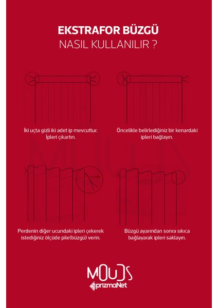Kırmızı Pembe Kalpler Desenli Süet Oturma Odası Salon Fon Perde Ekstrafor Büzgü 2 Kanat PRD-1044