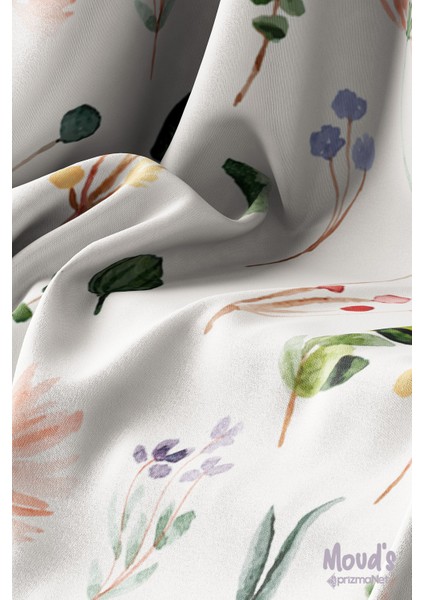 Renkli Çiçek Dalları Desenli Süet Dertsiz Masa Örtüsü modelleri