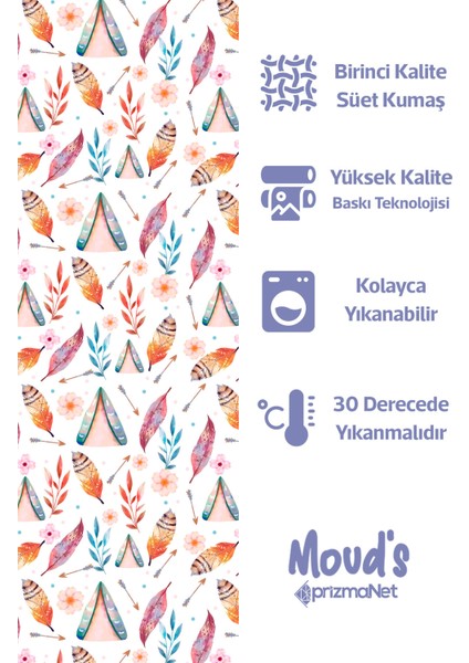 Renkli Bohem Desenli Yuvarlak Süet Dertsiz Masa Örtüsü fiyatları