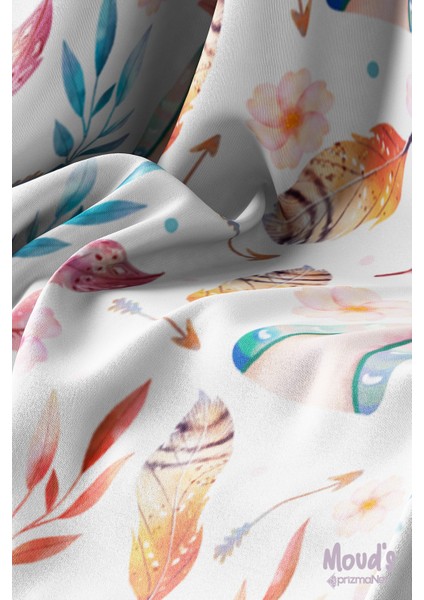 Renkli Bohem Desenli Yuvarlak Süet Dertsiz Masa Örtüsü modelleri