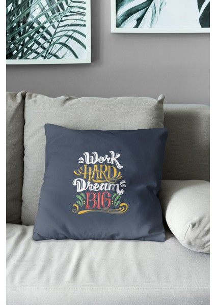 Çift Tarafı Baskılı Motivation Type Desenli 4'lü Kombin Süet Kırlent Kılıfı modelleri