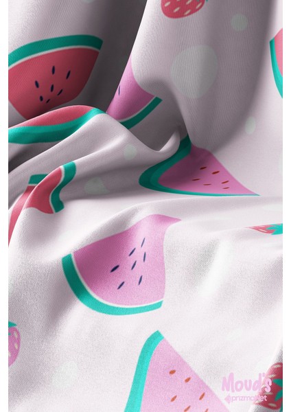 Pembe Karpuz ve Çilek Desenli Süet Dertsiz Masa Örtüsü modelleri