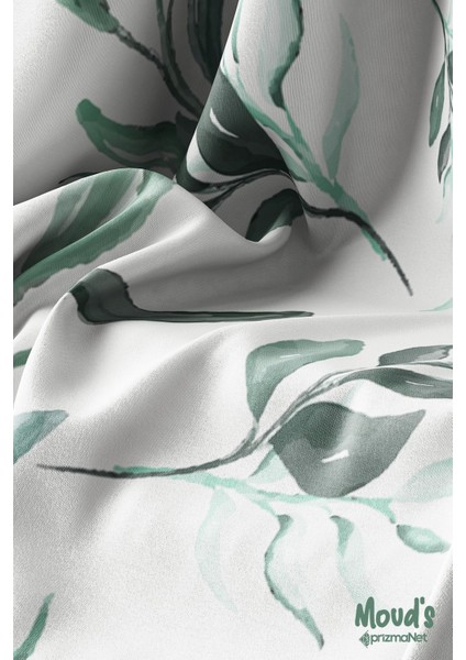 Su Yeşili Çiçek Dalları Desenli Süet Dertsiz Masa Örtüsü modelleri