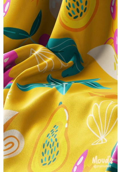 Turuncu Karpuz ve Mango Desenli Süet Dertsiz Masa Örtüsü modelleri