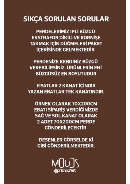 Kahverengi Semboller Desenli Süet Oturma Odası Salon Fon Perde Ekstrafor Büzgü 2 Kanat PRD-1077
