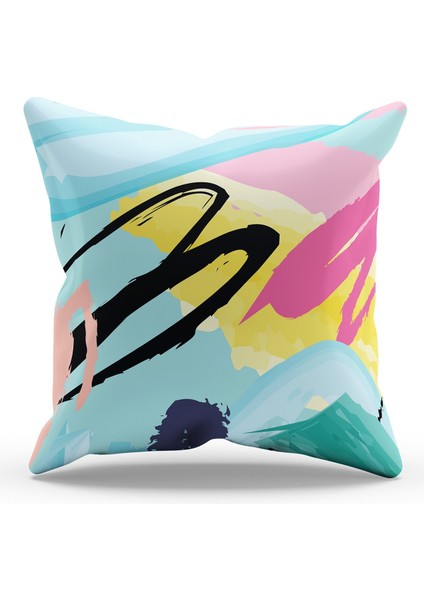 Çift Tarafı Baskılı Brush Art Desenli 4'lü Kombin Süet Kırlent Kılıfı fiyatları