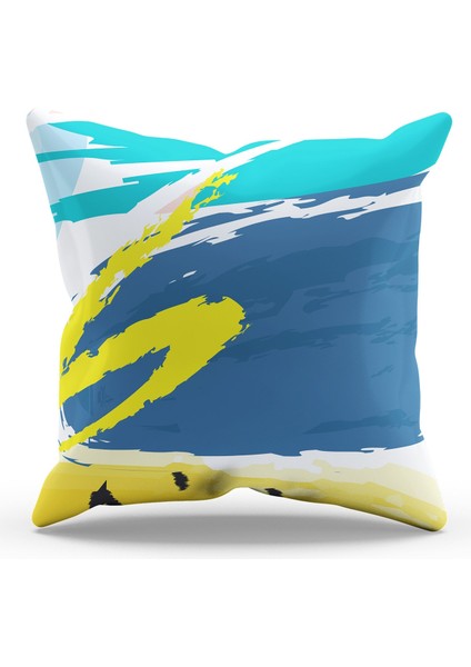 Çift Tarafı Baskılı Brush Art Desenli 4'lü Kombin Süet Kırlent Kılıfı fırsatları