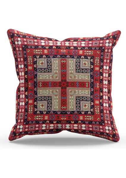 Çift Tarafı Baskılı Türkiye Kilim Desenli 4'lü Kombin Süet Kırlent Kılıfı fiyatları