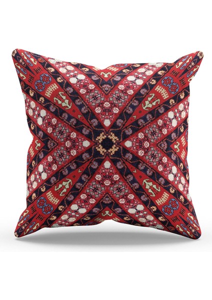 Çift Tarafı Baskılı Türkiye Kilim Desenli 4'lü Kombin Süet Kırlent Kılıfı fırsatları