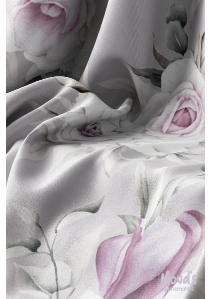 Gri Mor Çiçek Desenli Süet Dertsiz Masa Örtüsü modelleri