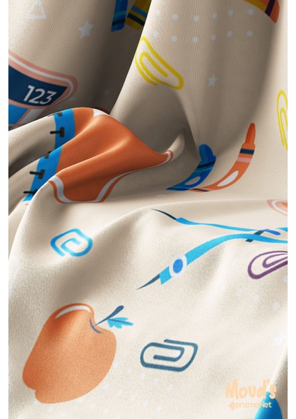 Krem Pergel ve Cetvel Desenli Süet Dertsiz Masa Örtüsü modelleri