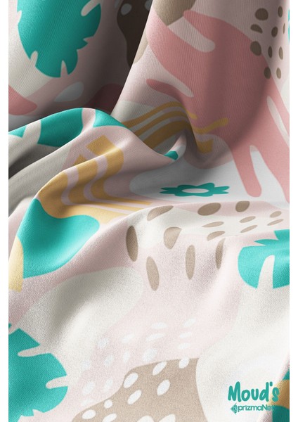 Pastel Çiçek ve Yaprak Desenli Yuvarlak Süet Dertsiz Masa Örtüsü modelleri