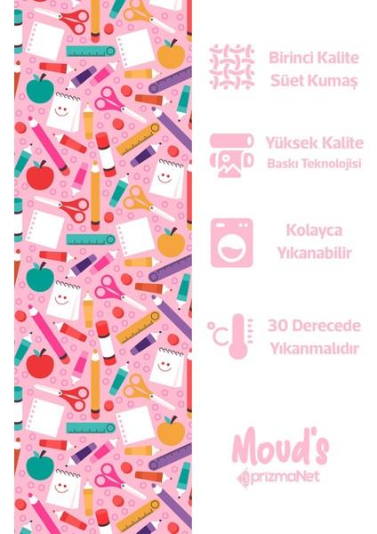 Pembe Kalem Kağıt Makas Desenli Süet Dertsiz Masa Örtüsü fiyatları