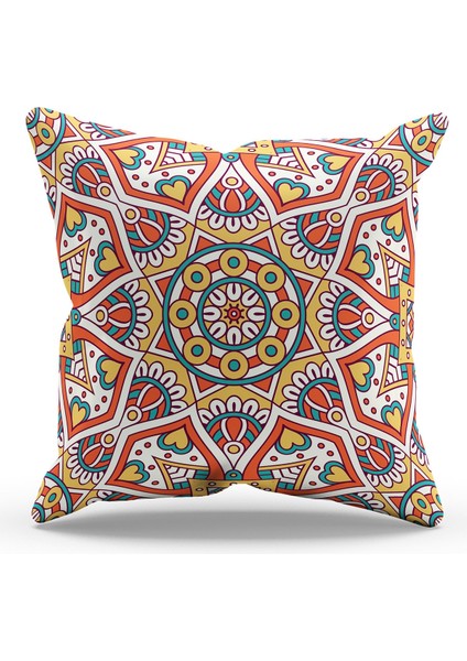 Çift Tarafı Baskılı India Pattern Desenli 6'lı Kombin Süet Kırlent Kılıfı