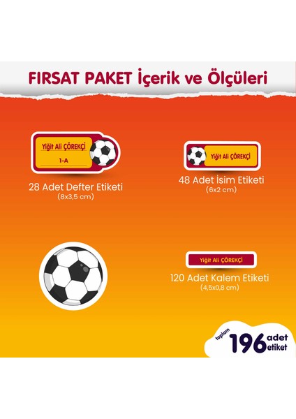 Taraftar Cimbom Fırsat Paket Okul Etiketi