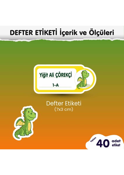 Dinozor Defter Etiketi