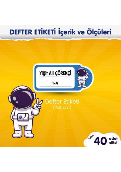Astronot Defter Etiketi