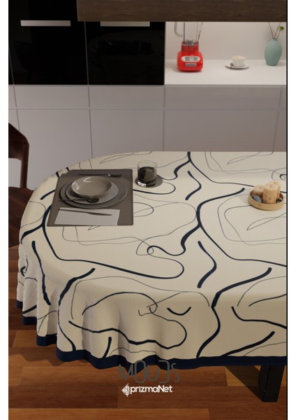 Omegu 4 Desenli Süet Kumaş Dertsiz Oval Masa Örtüsü fiyatları