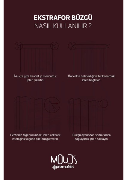 Ethnic Rugs Desenli Süet Oturma Odası Salon Fon Perde Baskılı Ekstrafor Büzgü 2 Kanat PRD-1019