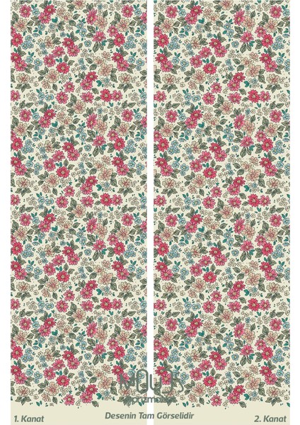 Retro Çiçek Desenli Süet Oturma Odası Salon Fon Perde Baskılı Ekstrafor Büzgü 2 Kanat PRD-1038 modelleri