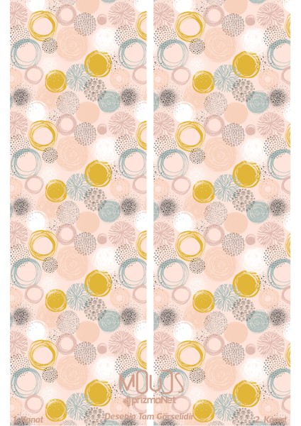Xero Floral 1 Desenli Süet Oturma Odası Salon Fon Perde Baskılı Ekstrafor Büzgü 2 Kanat PRD-1081 modelleri