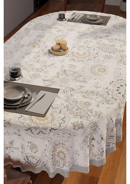 Anatolia 4 Desenli Süet Kumaş Dertsiz Oval Masa Örtüsü fiyatları