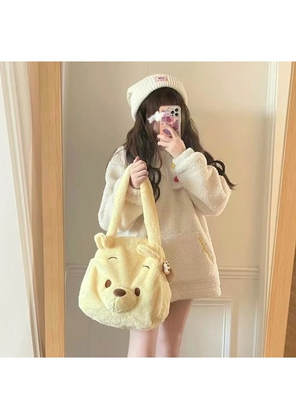 Karikatür Sevimli Peluş Winnie The Pooh Crossbody Çanta Taşınabilir Kadın Çantası Tatlı Ayı Omuz Çantası (Yurt Dışından)
