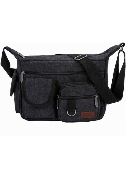 Business Postman Tuval Çanta Erkek Omuz Çantası Büyük Kapasiteli Crossbody Omuz Çantası (Yurt Dışından)