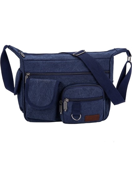 Business Postman Tuval Çanta Erkek Omuz Çantası Büyük Kapasiteli Crossbody Omuz Çantası (Yurt Dışından)