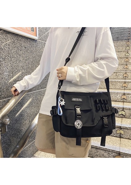 Messenger Çanta Erkekler Ins Omuz Çantası Kadınlar Rahat Messenger Çanta Çok Yönlü Iş Sırt Çantası (Yurt Dışından)