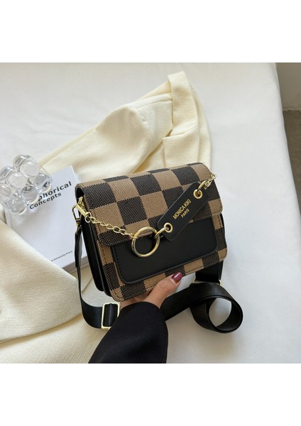 Şık ve Çok Yönlü Dama Tahtası Çapraz Çantası Niş Tasarım Küçük Kare Çanta (Yurt Dışından)