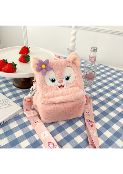 Çilek Ayı Peluş Çanta Karikatür Mini Omuz Crossbody Çanta Çocuk Depolama Küçük Kare Çanta (Yurt Dışından)
