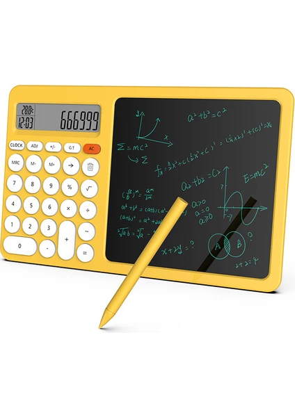 Sarı Hesap Makinesi El Yazısı Ped Elektronik LCD Blackboard Iki-Bir-Bir-Bir El Çizim Tablet (Yurt Dışından)