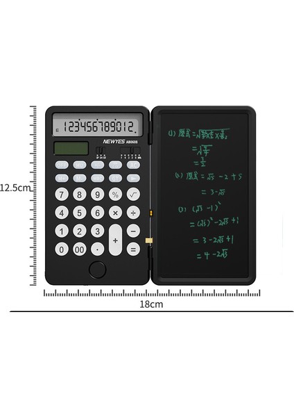 Siyah Hesap Makinesi LCD Yazma Tablet Ilköğretim Okulu Iş Hediyesi Ofisi Çift Güç Kaynağı (Yurt Dışından)