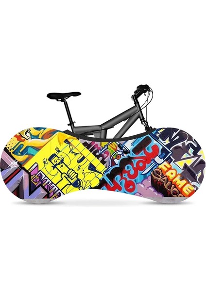 No.12 Tarzı Hssee 26 "-28" Bisiklet Kapalı Tozluk Graffiti Serisi Yüksek Mukavemetli Elastik Kumaş Bisiklet Kılıfı Yol Bisikleti Aksesuarları (Yurt Dışından)