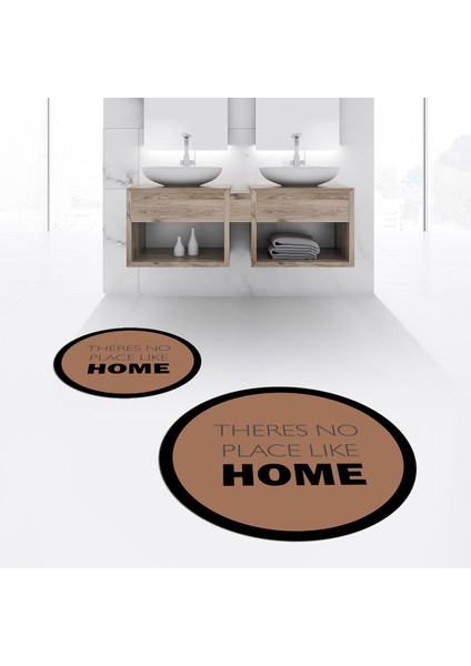 Dijital Baskılı Kaymaz Yıkanabilir Yuvarlak Ikili Banyo Paspas Klozet Takımı, V-Y-Klozet-13-Kahve, fiyatları