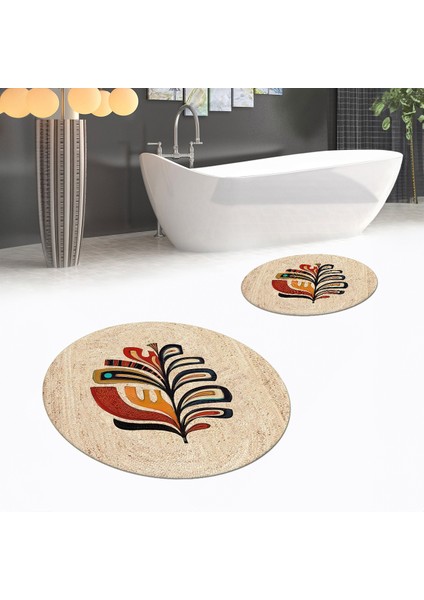 Dijital Baskılı Kaymaz Yıkanabilir Yuvarlak Ikili Banyo Paspas Klozet Takımı, V-Y-Klozet-27-Kahve, fiyatları