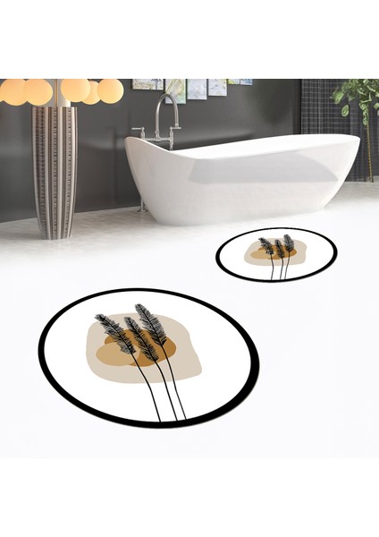 Dijital Baskılı Kaymaz Yıkanabilir Yuvarlak Ikili Banyo Paspas Klozet Takımı, V-Y-Klozet-28-Beyaz, fiyatları