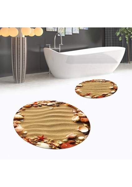 Dijital Baskılı Kaymaz Yıkanabilir Yuvarlak Ikili Banyo Paspas Klozet Takımı, V-Y-Klozet-47-Renkli, fiyatları