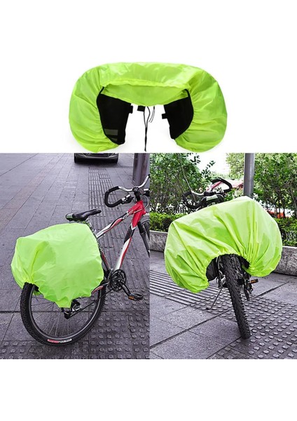 Yeşil Stil Bisiklet Pannier Çanta Yağmur Kılıfı Yağmur Geçirmez Bisiklet Kuyruk Arka Bagaj Kapağı Bisiklet Heybe Bisiklet Aksesuarları (Yurt Dışından) indirimleri