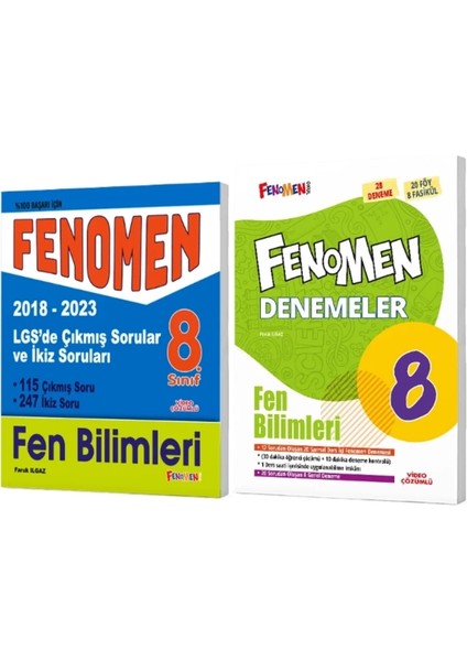 8. Sınıf LGS Fen Bilimleri Çıkmış Sorular ve İkiz Soruları 2018-2023 - Fen Bilimleri Denemeleri 2'li Set